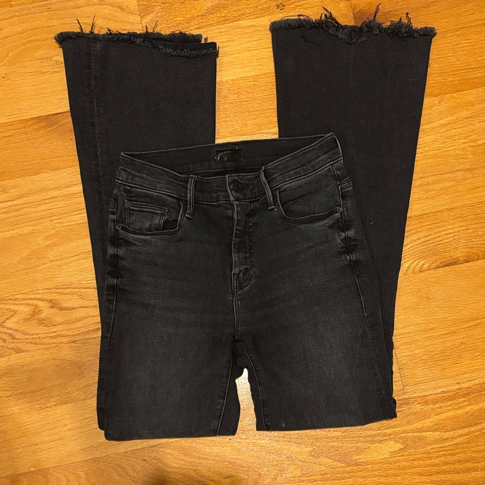 MOTHER Black Flare Jeans